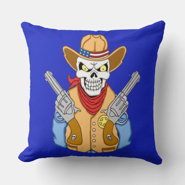 Western Cowboy Skull Kudde (Framsida)