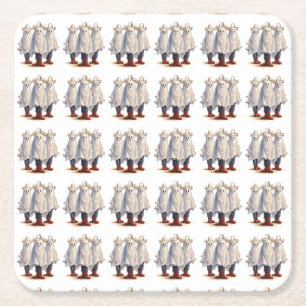 Western Cowboy Spöken-taloky Halloween Mönster Underlägg Papper Kvadrat