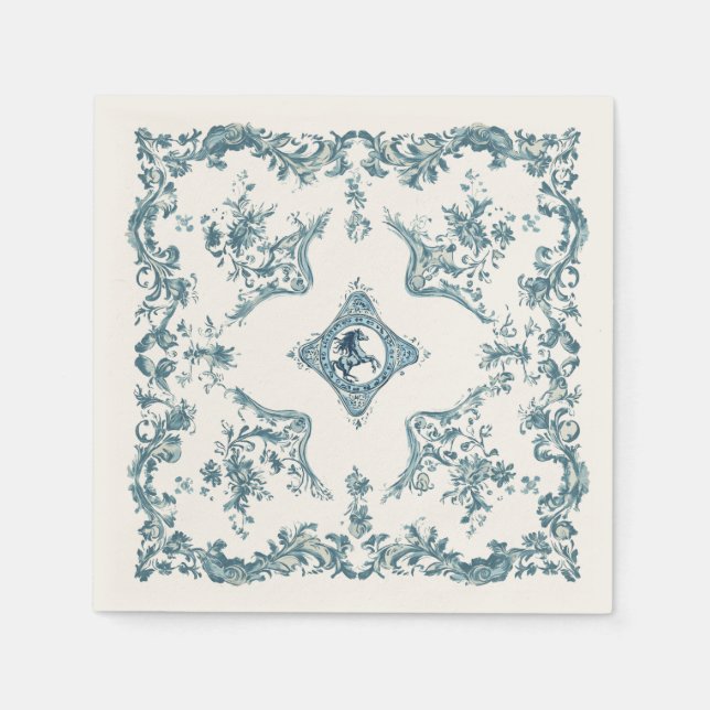 Western Cowboy Toile de Jouy Bandana Design Horse Pappersservett (Framsidan)