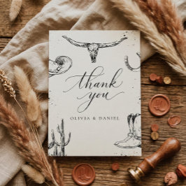 Western Cowboy Wedding Thank You Card Tack Kort