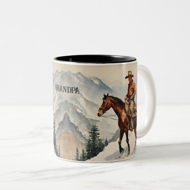 Western CowboyAnpassningsbar Två-Tonad Mugg (Framsida höger)