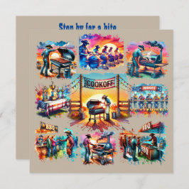 Western CowboyBBQ Cookoff Scenes 1 Anpassningsbar Inbjudningar