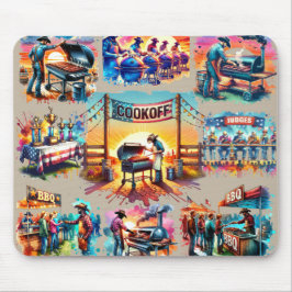 Western CowboyBBQ Cookoff Scenes 1 Anpassningsbar Musmatta