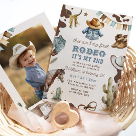 Western cowboybild 2:a Rodeo-Födelsedagsfest Inbjudningar
