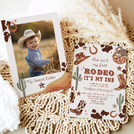 Western cowboybild 2:a Rodeo-Födelsedagsfest Inbjudningar