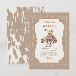 Western Cowboybuckning Bronco Diaper Raffle Inbjudningar