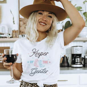 Western Cowboycowgirl Keeper of the Gender Reveal T Shirt