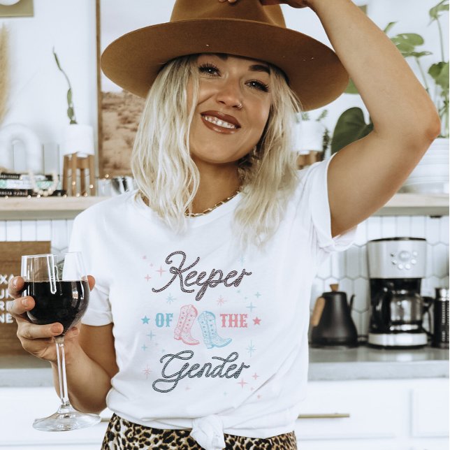 Western Cowboycowgirl Keeper of the Gender Reveal T Shirt (Western Gender Reveal)