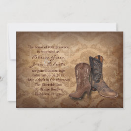 western Cowboydamm bröllop Inbjudningar