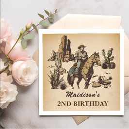 Western CowboyFödelsedagsfest Napkins Pappersservett