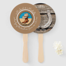 Western cowboyhatt och bockhorseshoe bröllop Fläkt