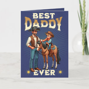 Western Cowboyhorse Child Lycklig Fars dag 2 Kort