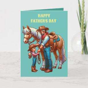 Western Cowboyhorse Child Lycklig Fars dag 5 Kort