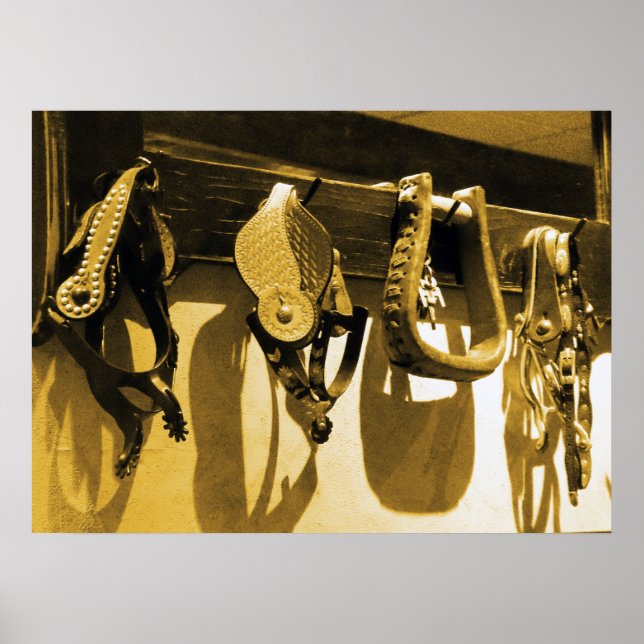 Western Cowboyhorse Stirups & Leather Poster konst (Framsidan)
