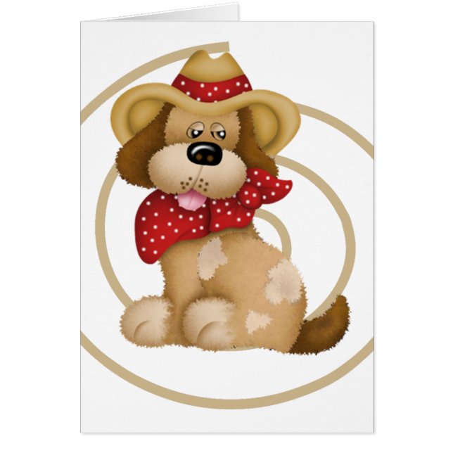 Western Cowboyhund Hälsningskort (Framsidan)