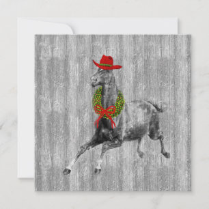 Western Cowboyjulhorn med andedräkt Julkort