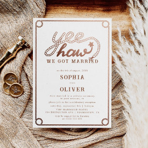 Western CowboyLandsbyggsbröllop Elopement Inbjudningar