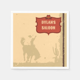 Western Cowboymonogram Rustic Namn Saloon Pappersservett