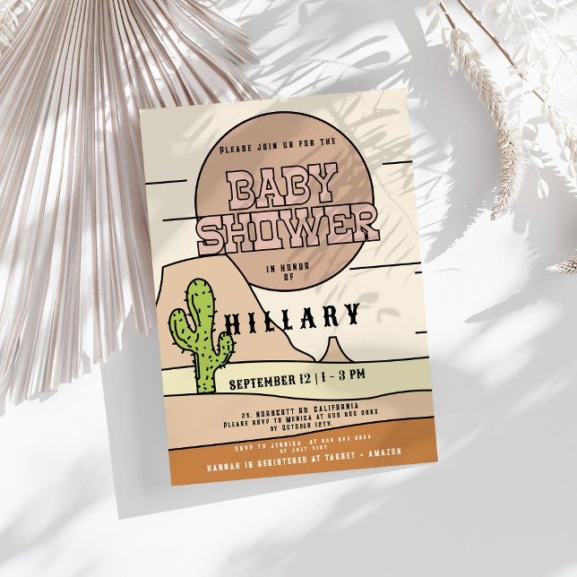 Western Cowboypastel Kön Neutral babystötare Inbjudningar (Skapare uppladdad)