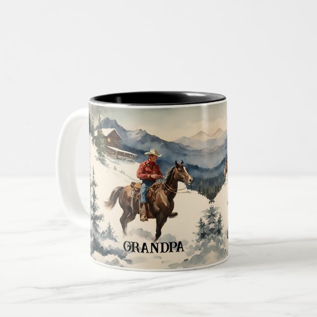 Western CowboyPersonlig Två-Tonad Mugg (Framsida vänster)