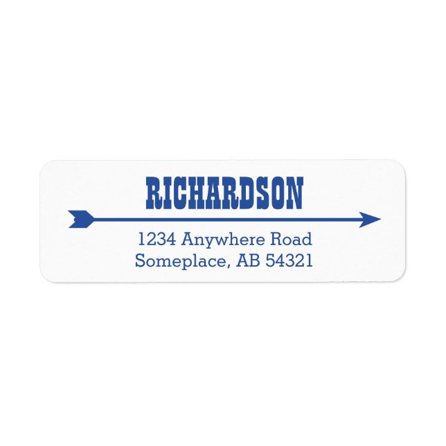 Western Cowboypil som önskats Poster marinblått Returadress Etikett (Framsidan)