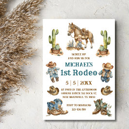 western cowboypojke 1:a rodeo-pojken första födels inbjudningar