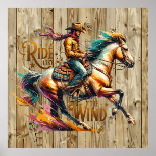 Western cowboyresa med coola poster