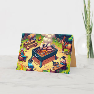 Western Cowboys Matlagning Grillning Anpassad  Kort
