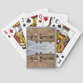Western Cowboys med Longhorn-nötkreatur Spegel Casinokort