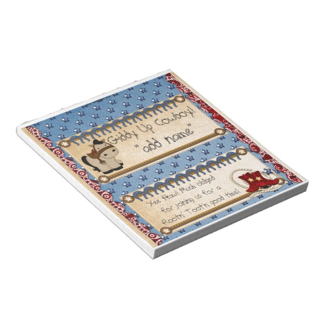 Western Cowboys Party Candy Pub Wrapper Favor Anteckningsblock (Vinklad)