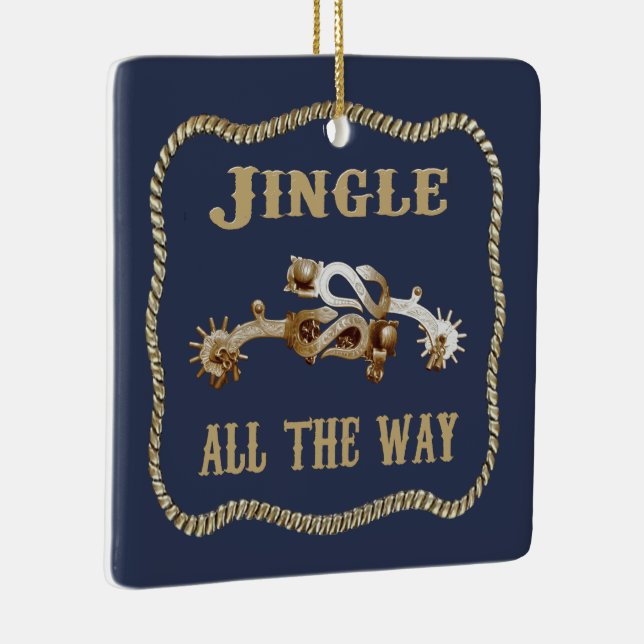 Western Cowboyssnört, allt på det sättet Julgransprydnad Keramik (Höger)