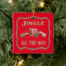 Western Cowboyssnört, allt på det sättet Julgransprydnad Keramik