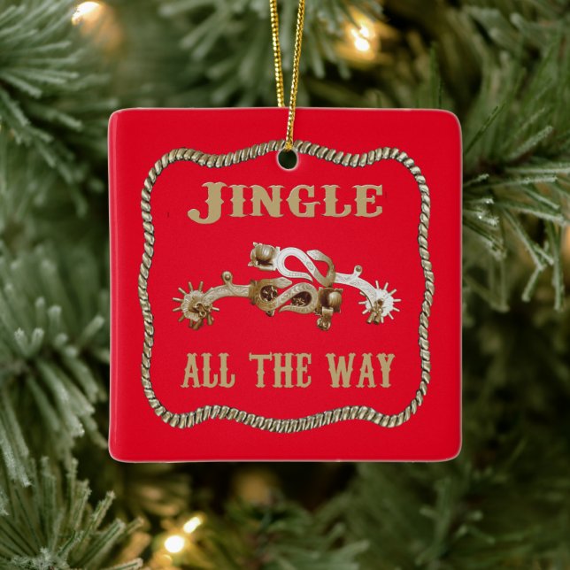 Western Cowboyssnört, allt på det sättet Julgransprydnad Keramik (Träd)