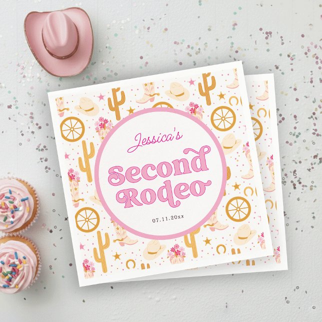 Western Cowgirl 2nd Rodeo Birthday Party Pappersservett (Skapare uppladdad)