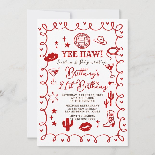 Western Cowgirl 30th Birthday Invitation Inbjudningar (Framsida)