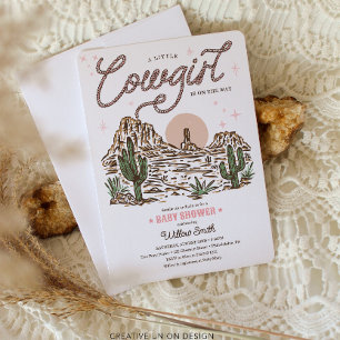Western Cowgirl Baby Shower Inbjudningar