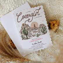 Western Cowgirl Baby Shower Scalloped Kant