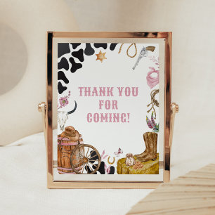 Western Cowgirl Baby Shower Tack för att du kom Poster