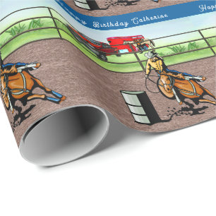 Western Cowgirl Barrel Tävla Personlig Presentpapper