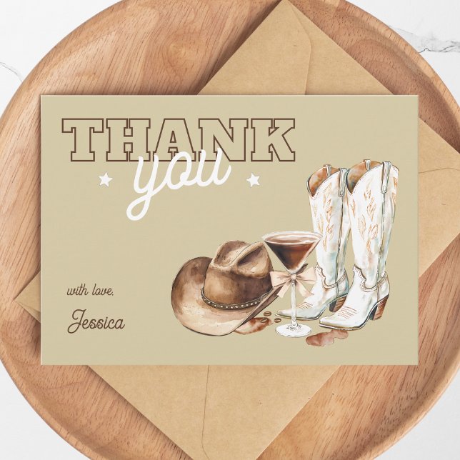 Western Cowgirl Beige Dirty Thirty 30th Birthday Tack Kort (Western Cowgirl Beige Dirty Thirty 30th Birthday Thank You Card)