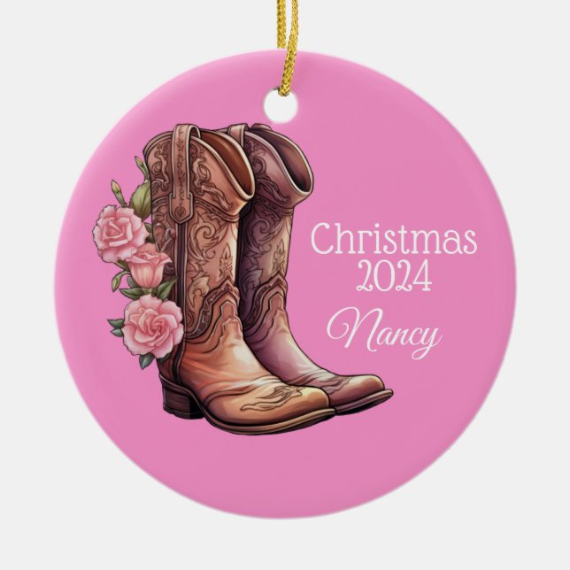 Western Cowgirl Boots Ro jul Ornament (Framsidan)