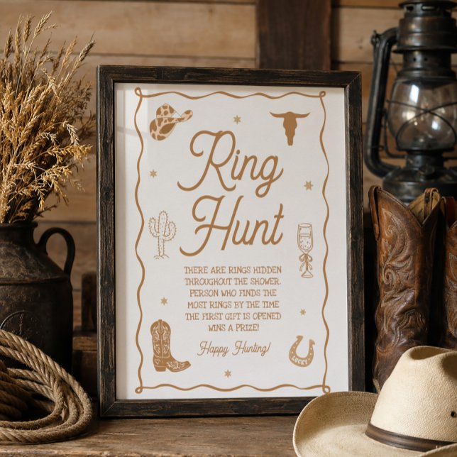Western Cowgirl Bröllopsdusch Ringjaktspel Poster (Skapare uppladdad)