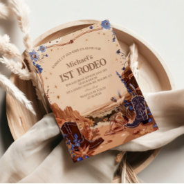 Western Cowgirl Cowboy First Birthday Inbjudningar