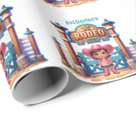 Western Cowgirl First Rodeo Birthday Anpassningsba Presentpapper