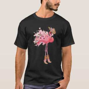 Western Cowgirl Flamingo Skriv ut underbart För ma T Shirt