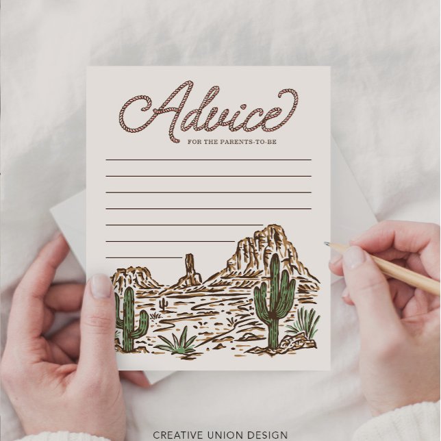 Western Cowgirl Girl Baby Shower Advice Cards (Skapare uppladdad)