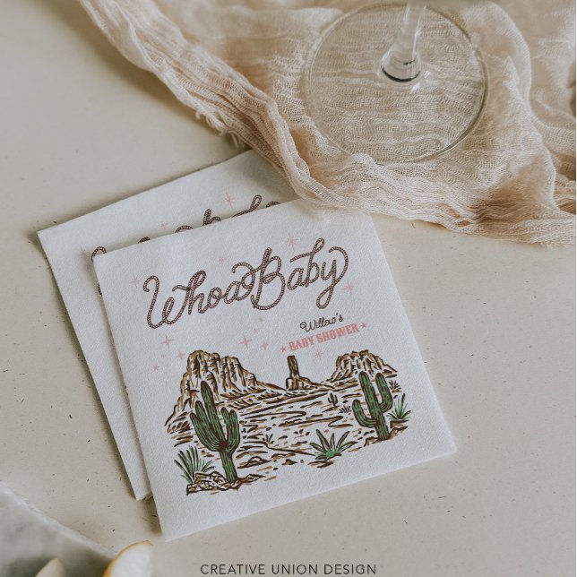 Western Cowgirl Girl Baby Shower Pappersservett (Skapare uppladdad)