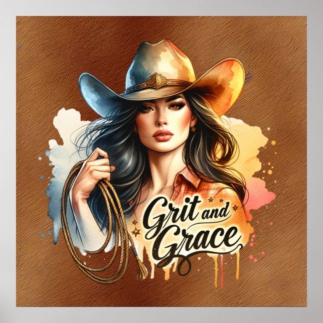 Western cowgirl grilla poster (Framsidan)