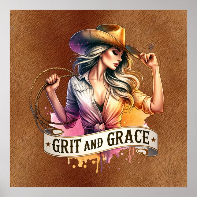 Western cowgirl grilla poster (Framsidan)