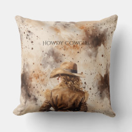 Western Cowgirl Horse Floral Kudde